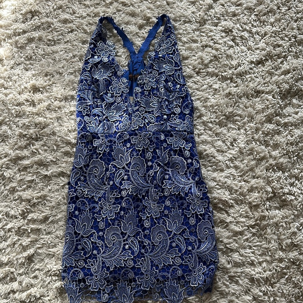 Free People Royal Blue Lace Dress